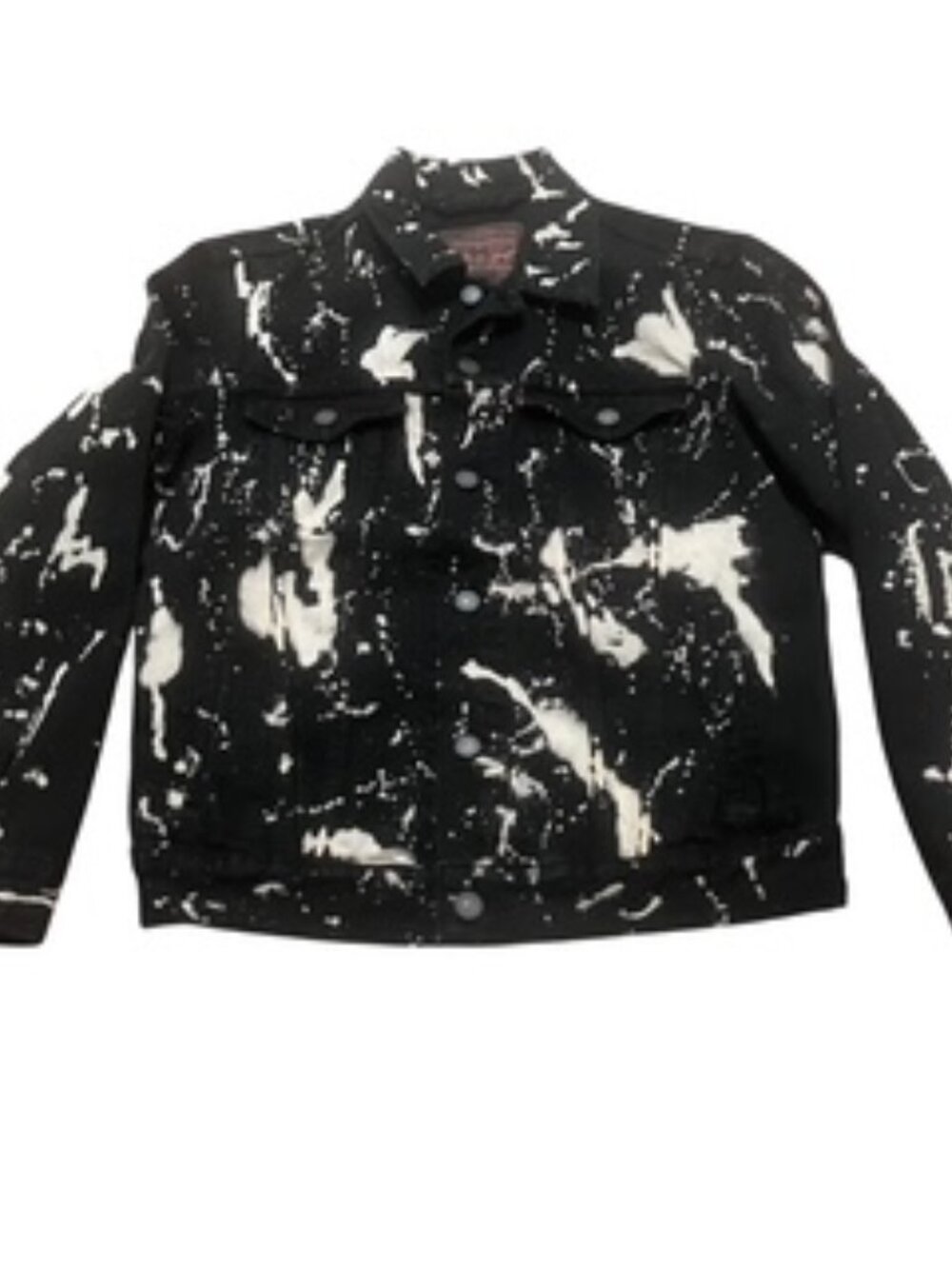 Levi’s Denim Jean‎ Jacket Adult MEDIUM Black Paint Splatter Unisex - Picture 4 of 12